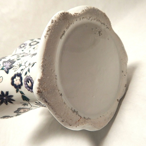 Pottery Shaving Scuttle Mug White with Blue Flowers Unbranded - Picture 7 of 12